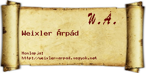 Weixler Árpád névjegykártya